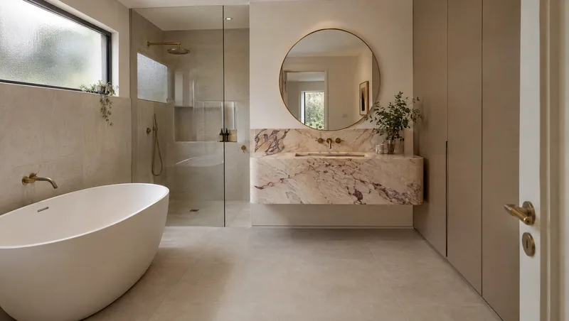 sculptural stone bathroom design concept