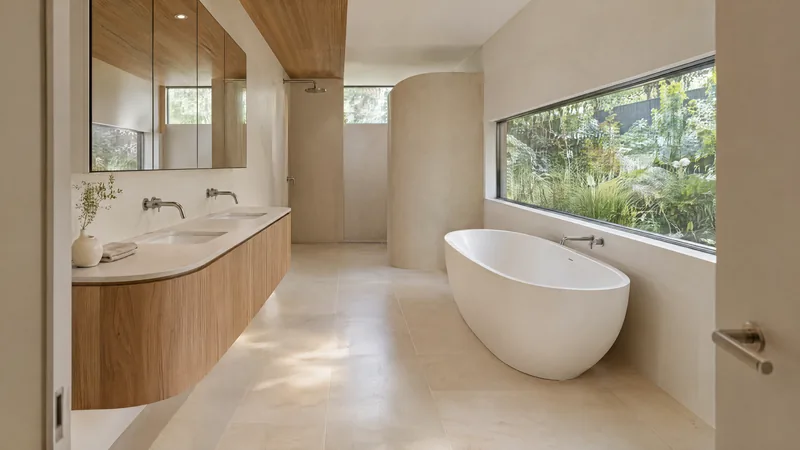 soft minimalism bathroom design concept