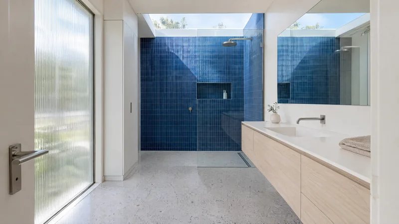 cobalt accent bathroom design concept