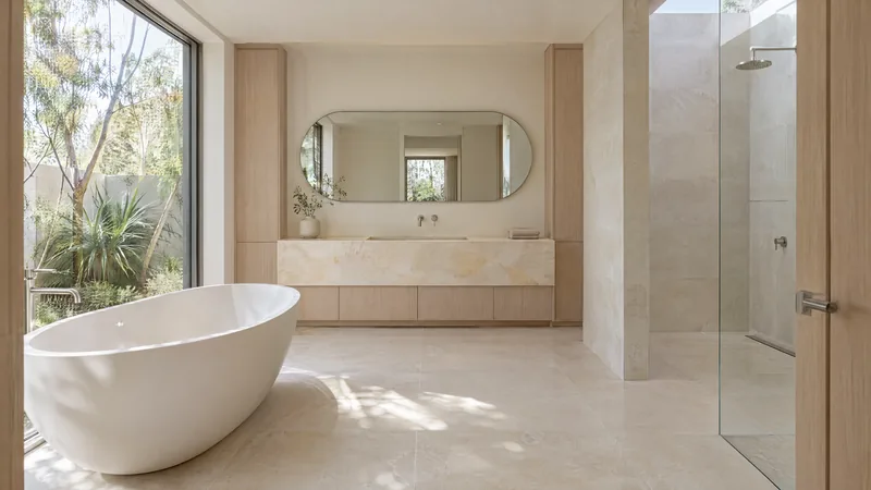 luminous quartzite bathroom design concept